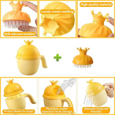 Thcbme set 0-9 Baby Shower Cap Shield, Baby bath shower cap/water cup/massage brush,Visor Hat for Eye and Ear