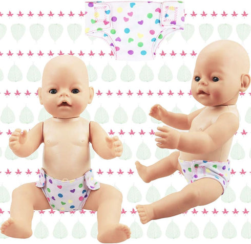 DC-BEAUTIFUL 4 Pack Baby Diapers Doll Underwear for 14-18 Inch Baby Dolls, Suitable for Infant Dolls