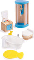 Hape Wooden Doll House Furniture Family Bathroom Set,White,Small