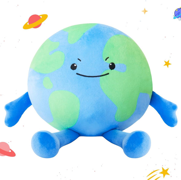 Athionsu Earth Plush Pillow 10 Inch Soft Round Planet Stuffed Toy Cute