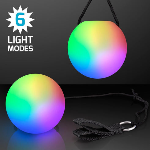 LED Poi Ball Swirling Light Rave Toy, Set of 2, Color Changing
