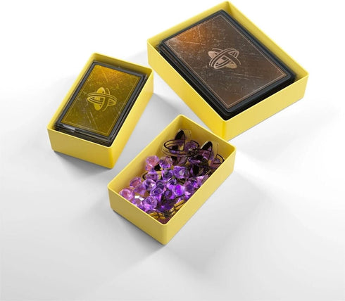 Token Silo Card Add On - 3-Piece Set of Game Trays, Organize Game Cards, Tokens, Dials, and Dice, Yellow Color