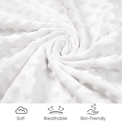 david's kids Minky Baby Blanket for Boys Girls, Soft Lightweight Micro Fleece, Double Layer, 30x40 Inches, White