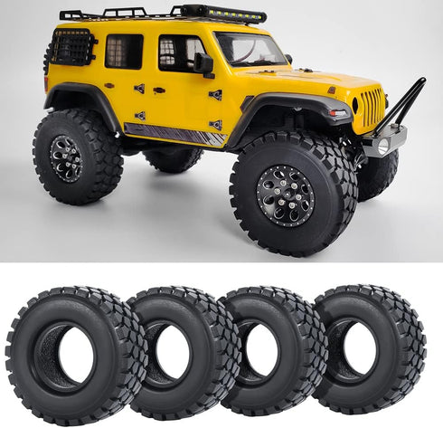 RCLIONS 4pcs Rubber Micro 1" RC Wheel Tires with Foam Insert for 1/24 Axial SCX24 AXI00001 AXI00002 Deadbolt