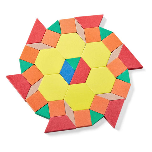 hand2mind Foam Pattern Blocks, Geometric Shapes for Kids, Toddler Pattern Blocks, Sorting Math (Set of 250)