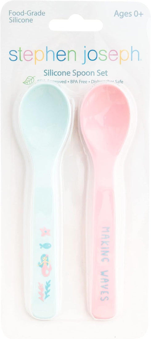 Stephen Joseph MERMAID Silicone Baby Spoons, OS