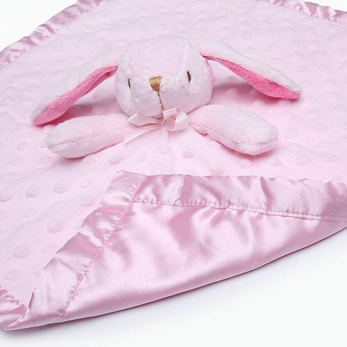 Pro Goleem Bunny Security Blanket Twin Baby Gifts Snuggle Toy Lovey for Infant Girls Soft Lovie Pink, 2 Pack