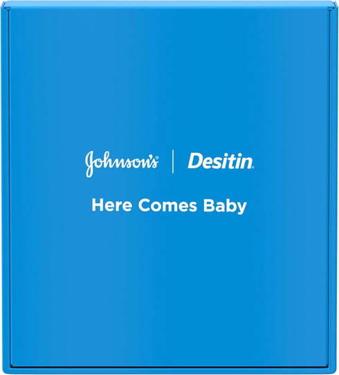 Set, 5 Johnson's Baby Here Comes Baby Gift Baby Essentials for New Parents with Moisturizing Lotion, Bedtime Bath, Body