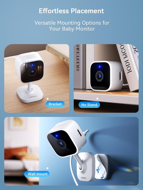 Outinput 2K 2-Way 2-Pack Indoor Security Camera, WiFi Home Camera for Baby Monitor/Pet/Dog, Motion Detect, Night