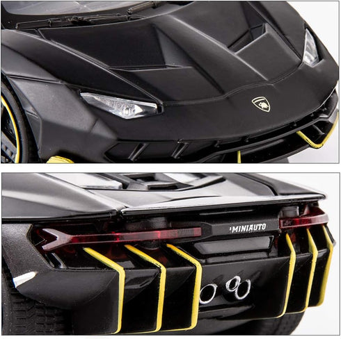 BDTCTK 1:32 Lambo LP770 Car Model Toy - Child Sound and Light Pull Back Car for Kids Gift (Black)