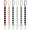 6-Pack Silicone Pacifier Clips for Babies, Safe Teething Beads, Rust-Free Holders, Baby
