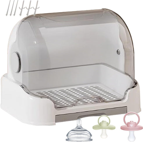 Genrico Bottle Organizer, Storage Box and Dryer with Lid for Breastfeeding Bottles Portable