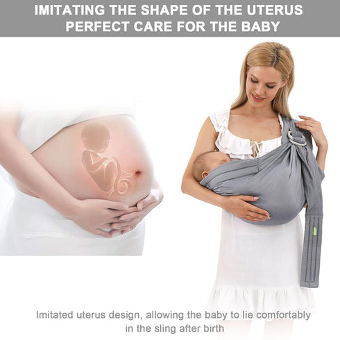 36lbs Baby Carrier & Wraps - Soft Adjustable Ring Sling for Newborns & Infants, Breathable Multi-Functional Sling