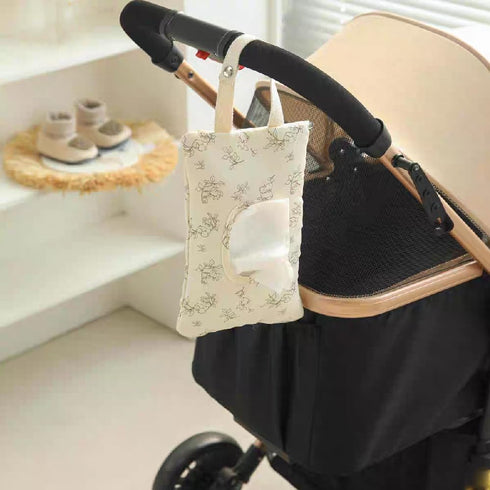 Generic Quilted Baby Wipe Holder Floral Diaper Pouch Portable Quilted,Diaper And Wipes Pouch For Purse Stroller