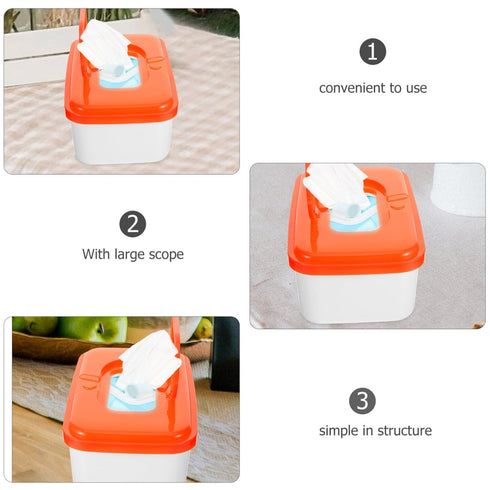 Ipetboom 8.26X5.11X3.38 Inch Baby Wipes Dispenser Plastic Box with Lid Refillable Wipe Holder Lightweight Portable