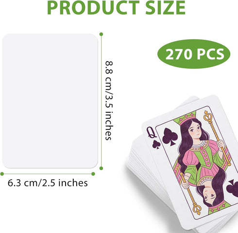 REGUICORP 270PCS 2.5" 3.5" Comments, Blank Playing Cards, x Printable Blank Game Cards, White Blank Playing Cards
