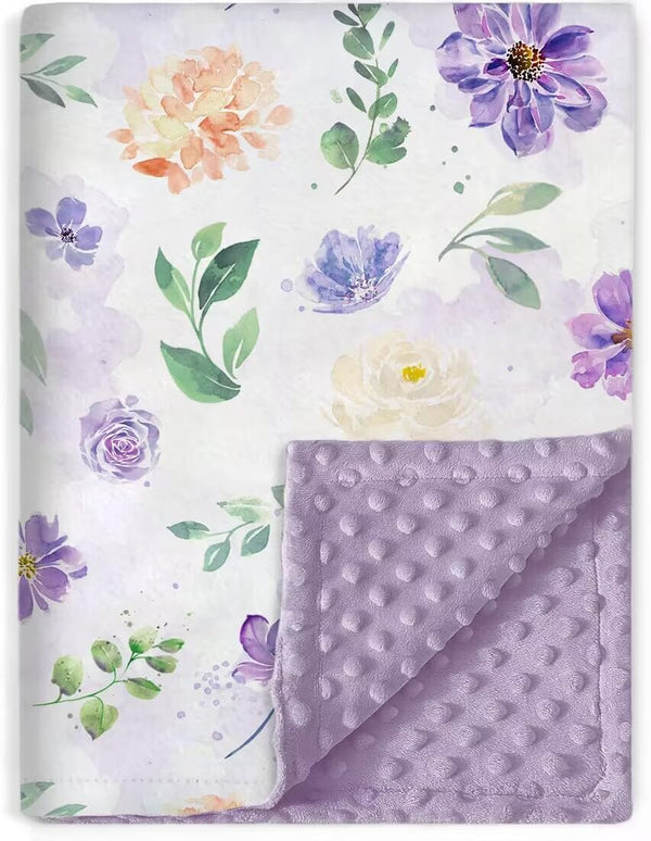 BORITAR Baby Blanket Super Soft Double Layer Minky with Dotted Backing for