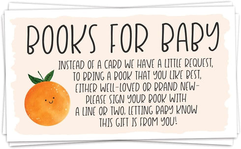 m&h invites 50 Little Cutie Books for Baby Shower Request Cards - Gender Neutral or Girl Baby Shower Inserts