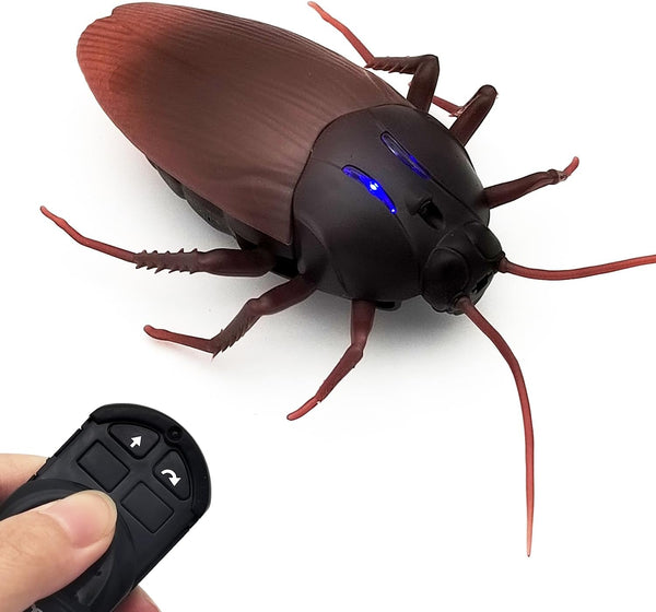 Tipmant RC Cockroach Remote Control Car, Realistic Big Insect Toy with Glowing Eyes for Kids