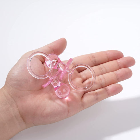 100 2.75 Inch Pieces Plastic Pacifier for Baby Shower, Baby Shower Pacifier for Gender Reveal Party Decoration DIY
