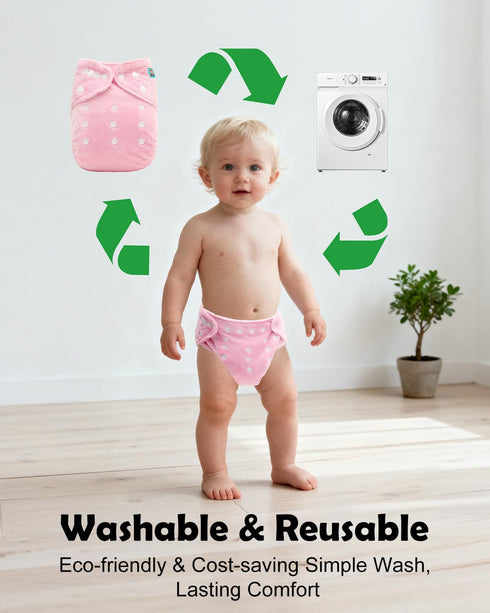 6 Pack 6pcs 4-Layers 6BMR02 ALVABABY Baby Cloth Diapers Warm for Autumn and Winter with Rayon from Bamboo Inserts,Cloth