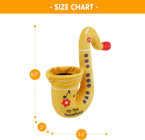 6.5" June Garden My First Saxophone - Musical Soft Plush Toy for Infants and Toddlers