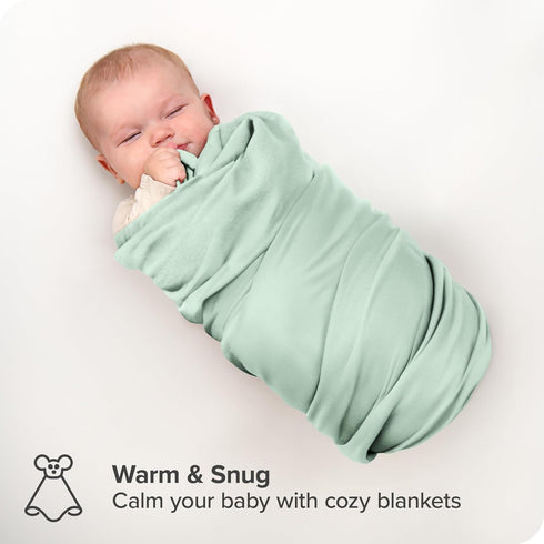 6 Pack Bare Home Cotton Flannel Receiving Blanket Mint