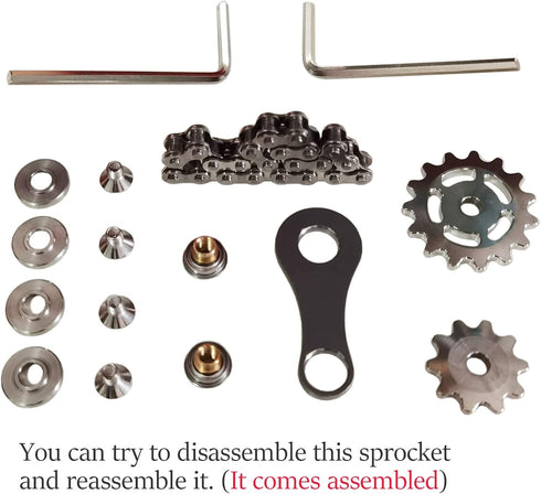 Sprocket Fidgets Chain Stainless Steel Fidget Cube Gears Linkage Bike Chain Novelty Fidget Block Kinetic Desk Toy Metal
