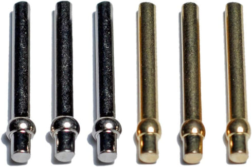 WE Games Standard Metal Cribbage Pegs Set of 6 with Velvet Pouch (3 Brass, 3 Silver)