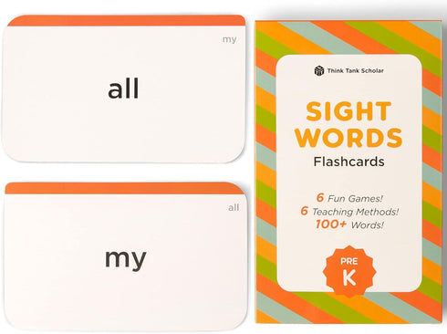 Think Tank Scholar Pre-K Sight Words Flash Cards, 100+ Dolch & Fry Sight Words for Toddlers
