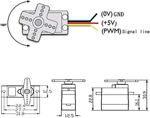 10Pcs SG90 9g Micro Servos for RC Robot Helicopter Airplane Controls, Car Boat