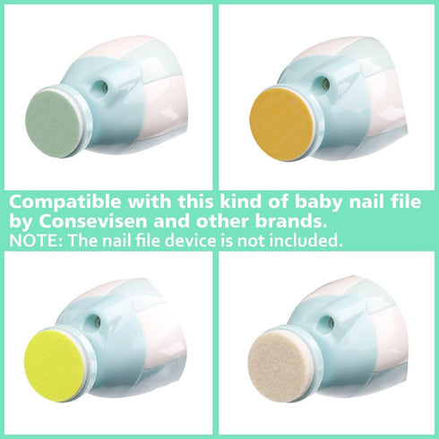 Baby Nail File Replacement Pads, Grinding Heads Polish Disc for Electric Nail Trimmer by Consevisen, 8 Pack Teal