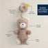 Set 0-6 Itzy Ritzy Pacifier & Lovey Natural Rubber Paci with Stuffed Animal Lovey Detachable Plush Bear Pacifier Holder
