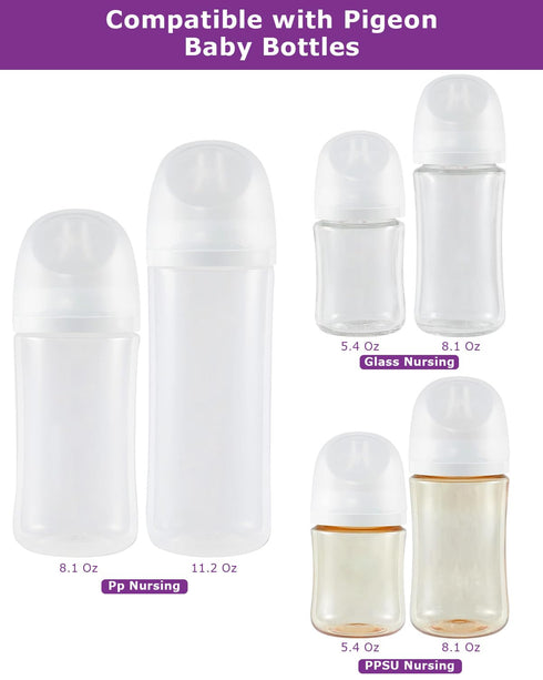 Nipples,9m+ 6 Count Silicone Nipple for Pigeon Bottle,Size LL,Fast Flow Baby Bottle