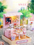 Kisoy Dollhouse Miniature with Furniture Kit, DIY 3D Wooden House Kit with Dust Cover, Handmade Tiny House Toys