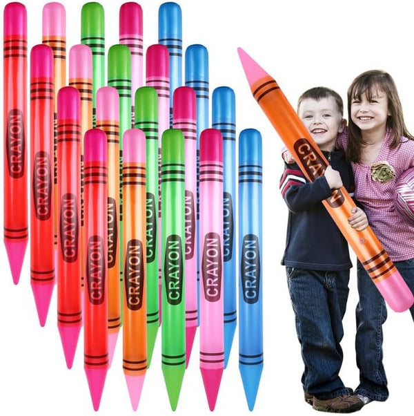 craftshou 20 Pcs 42" Tall Inflatable Crayons Large Blow up Crayons Jumbo Decorations