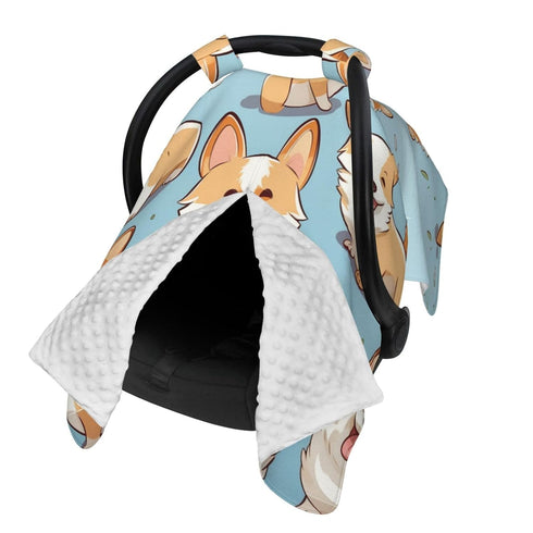 KKLWEGU Corgi Pattern Corgi Pattern Baby Car Seat Canopy Cover, Multi Use Breathable Nursing Breastfeeding Covers