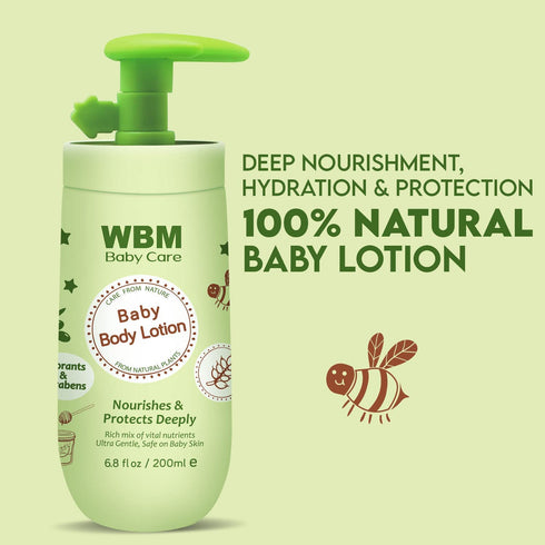 Care Baby Lotion | Nourishes & Protects Deeply | Face & Body Lotion with Natural Honey and Wheatgerm Oil 6.8 oz (Pack of 3)