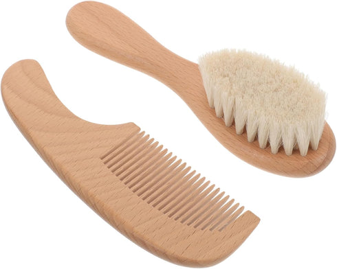 Newborn Baby Hair Brush and Comb Set Bath Brush Scalp Brush for