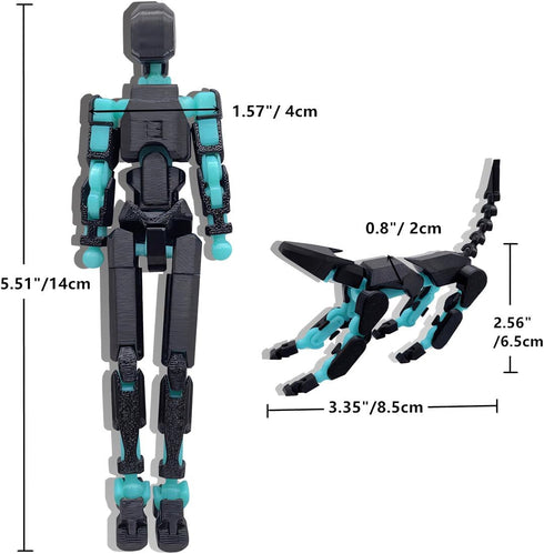 masijssa T13 3D Set 13 Dummy 3D Action Figures Titan Action Figure Printed Robo Multi-Jointed Movable Toy with Full