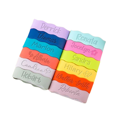 Personalized Baby Bottle Labels for Daycare, Silicone Water Bottle Bands Name Labels