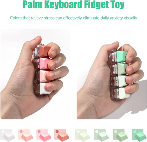 2Pcs Keyboard Fidget Toy - Fidget Keyboard Keychain Keyboard Clicker Fidget Toy Stress Relief Keyboard Fidget Clicker