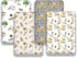 FIGEPO 4 Pack Set (Pack Safari Jungle Animals Neutral Unisex Fitted Nursery Baby Sheets Toddler Mattress Sheets