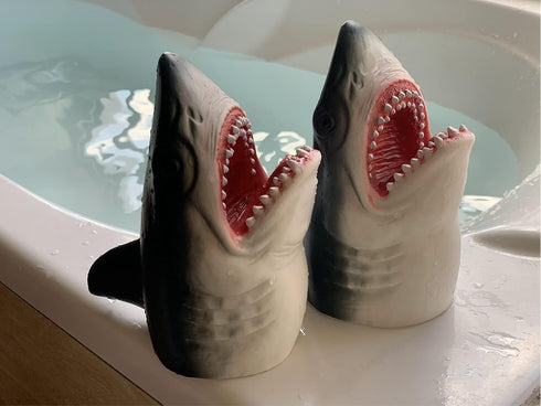 Gemini&Genius Shark Hand Puppet for Kids - Realistic Great White Shark Swimming Pool Beach Bathing Toy