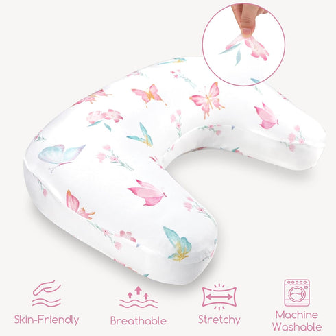 New Nursing Pillow Cover, Breastfeeding Pillow Cover for Baby Girls Boys, Soft Stretchy Nursing Pillowcase for Infant