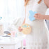 Tweruna 5.9 Inch 3D Wooden Welcome Baby Sign, Hello World Newborn Sign with Heart, Stars Decoration, Round Welcome Baby