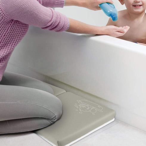 Bath Knee Pad - Extra Thick 1.5inch Non-Slip Rubber Kneeling Pad for Baby Bathtime, Gray