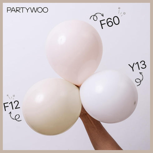 PartyWoo White Sand Balloons, 50 pcs 5 Inch Small Mini Beige Cream Latex Balloons for Party Decorations