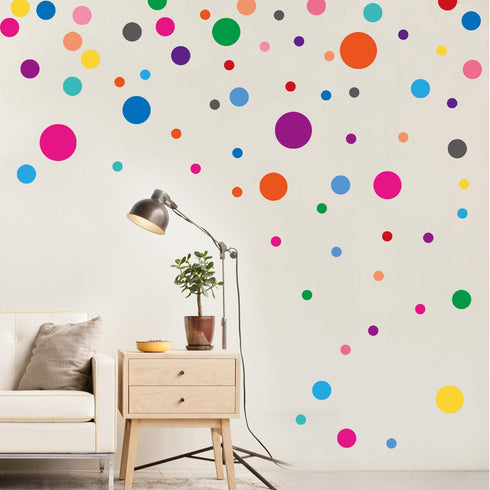 PARLAIM Polka Dot Wall Stickers for Bedroom Living Room - 130 Circles Decals for Kids Boys and Girls