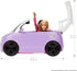 Barbie Doll Accessories, Electric Toy Car with Charging Station, Plug & Sunroof, Purple 2-Seater Convertible